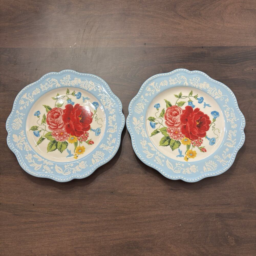 2 Pioneer Woman Sweet Rose Dinner Plate Cottage Country Farmhouse Replacement